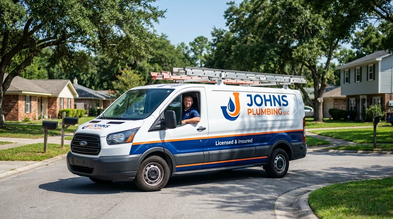 Johns Plumbing LLC service van in Patrick Springs, VA