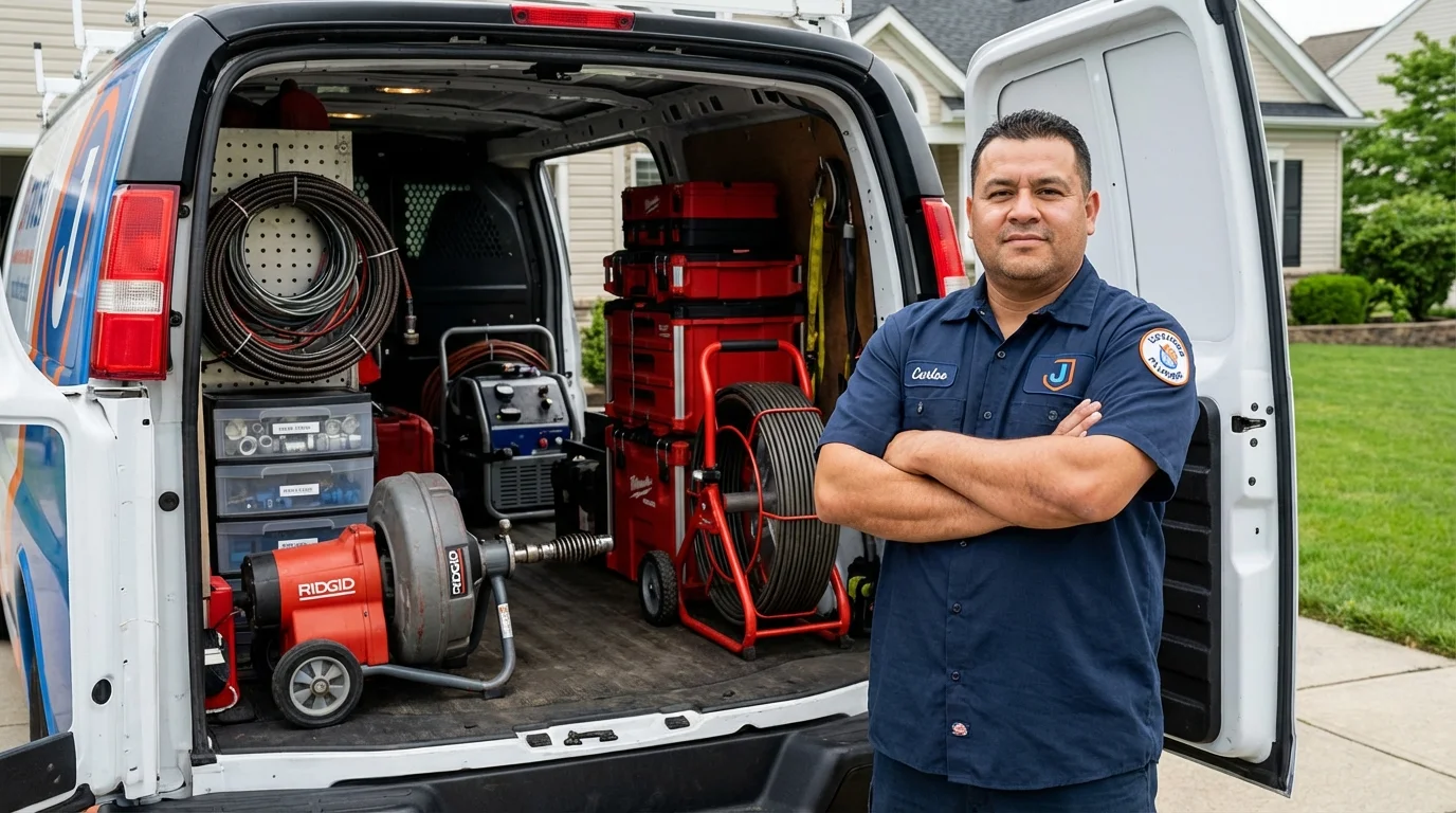 Professional drain cleaning equipment and Johns Plumbing LLC plumber in Patrick Springs