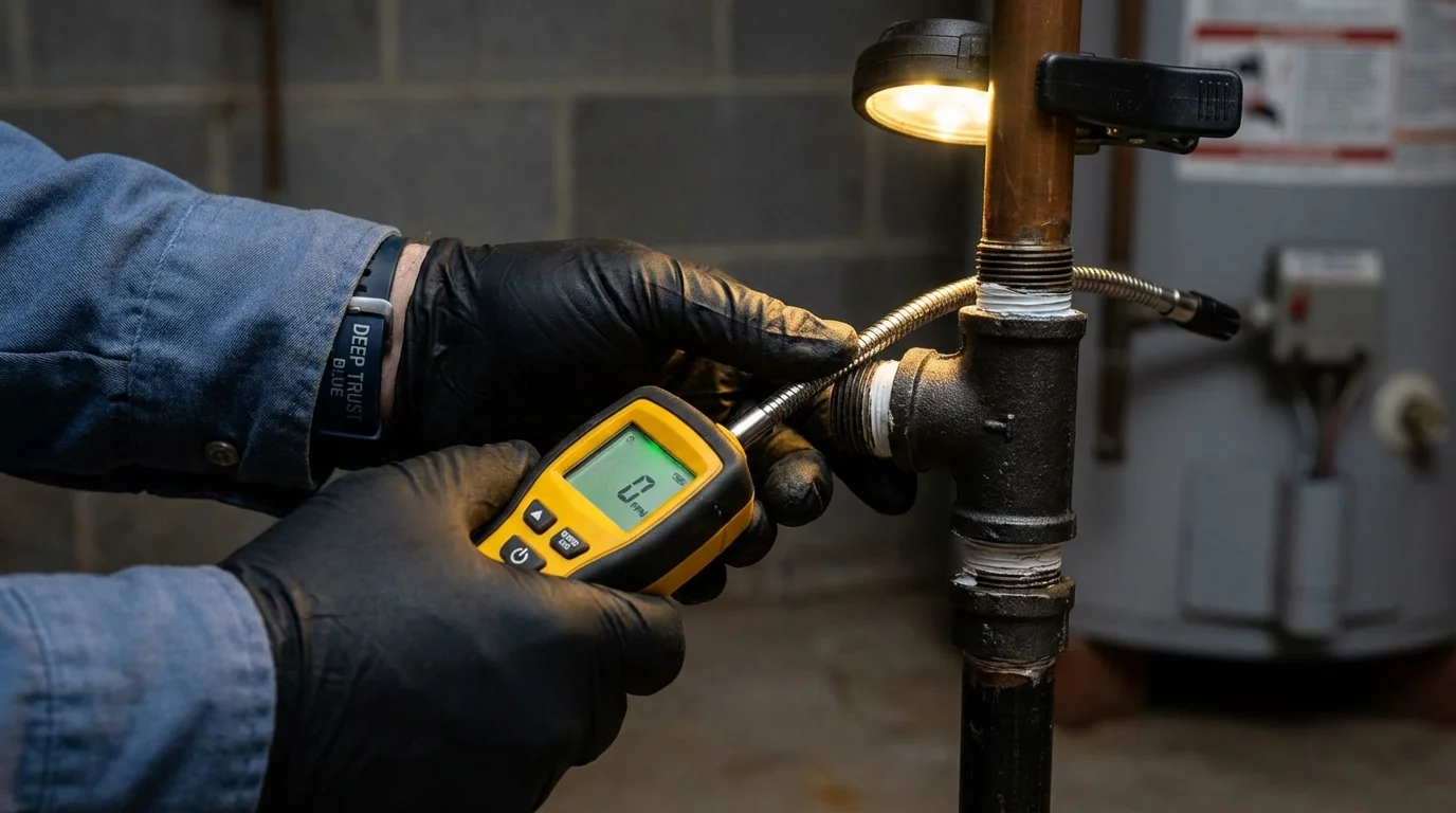 Gas leak detection with electronic sniffer by Johns Plumbing LLC in Patrick Springs